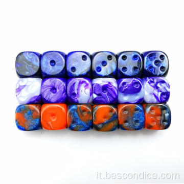 BESCON RAW RAW UNPETTED16MM Game Dice con 6 ° lato vuoto, Gemini Two Tone Colori 5 Colori assortiti